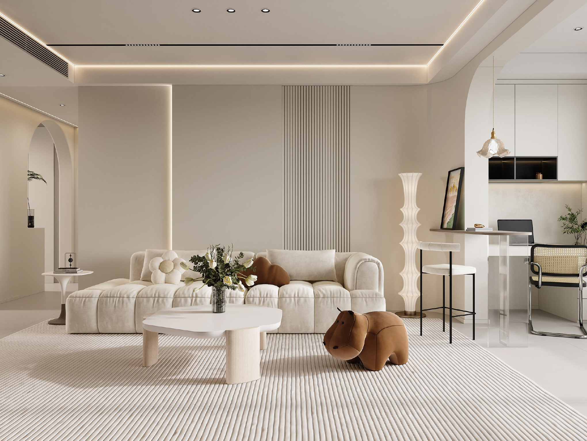 华悦郡府130平奶油风